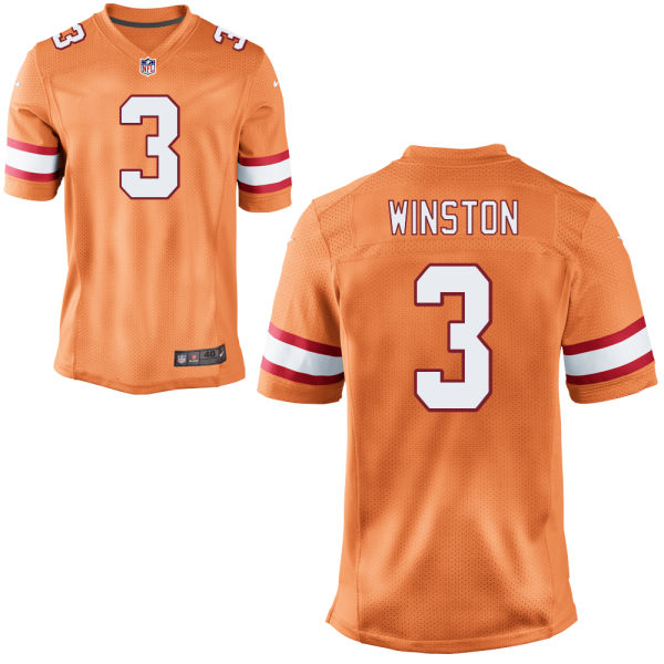 2015 Draft 1st Overall Pick Buccaneers #3 Jameis Winston Elite Orange Jersey