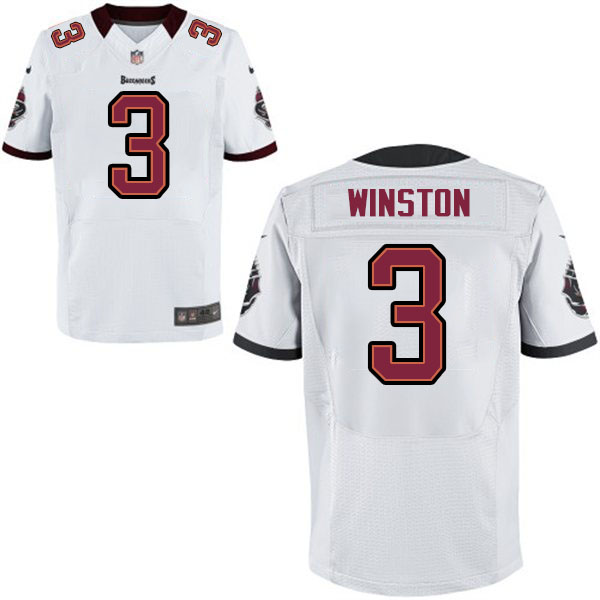 2015 Draft 1st Overall Pick Buccaneers #3 Jameis Winston Elite White Jersey