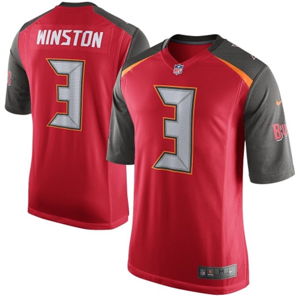 2015 Draft 1st Overall Pick Buccaneers #3 Jameis Winston Game Red Jersey