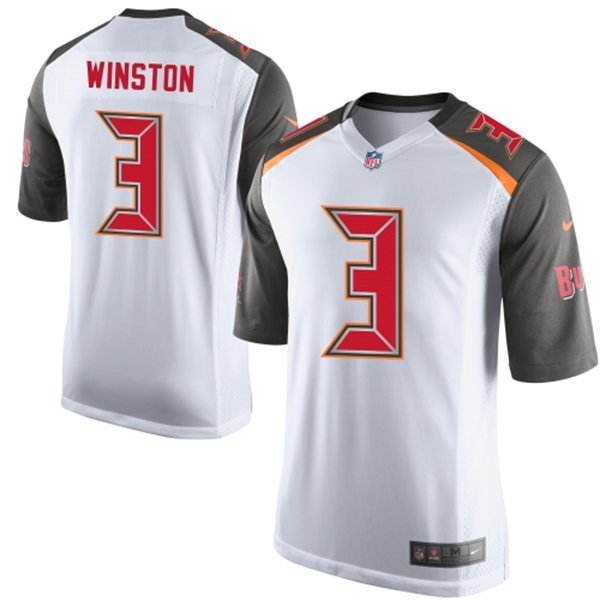 2015 Draft 1st Overall Pick Buccaneers #3 Jameis Winston Game White Jersey