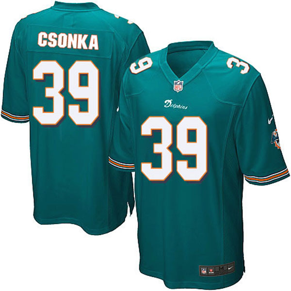 Miami Dolphins #39 Larry Csonka Game Green Jersey