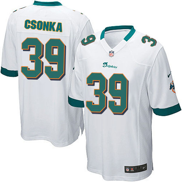 Miami Dolphins #39 Larry Csonka Game White Jersey