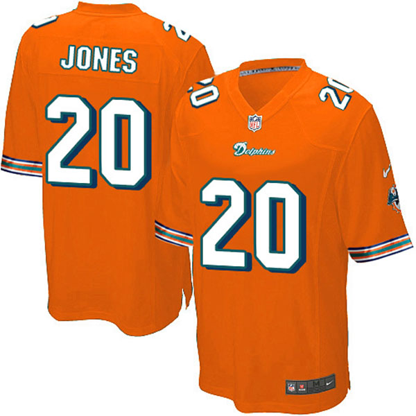 Miami Dolphins #20 Reshad Jones Game Orange Jersey