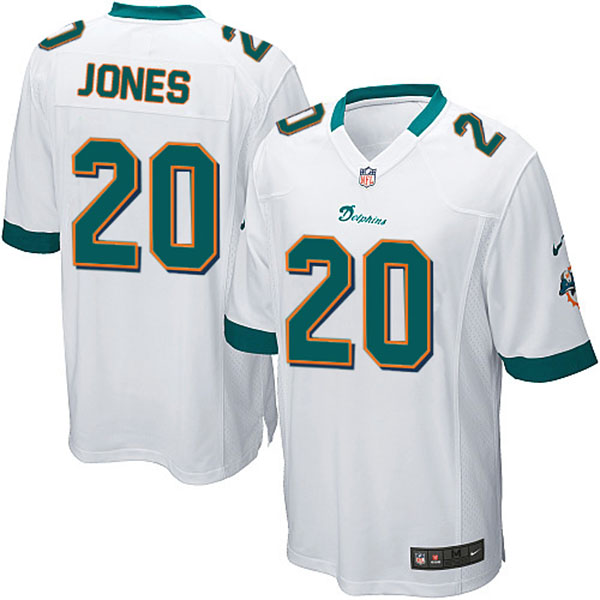 Miami Dolphins #20 Reshad Jones Game White Jersey