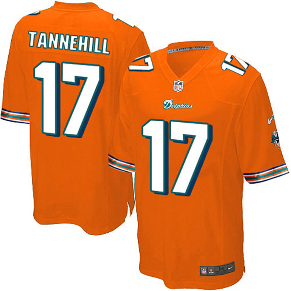 Miami Dolphins #17 Ryan Tannehill Game Orange Jersey