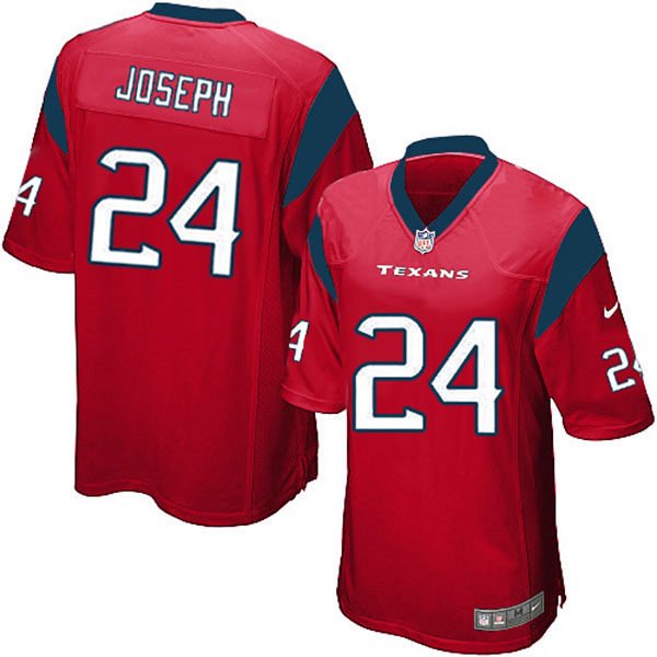 Texans #24 Johnathan Joseph Game Red Jersey