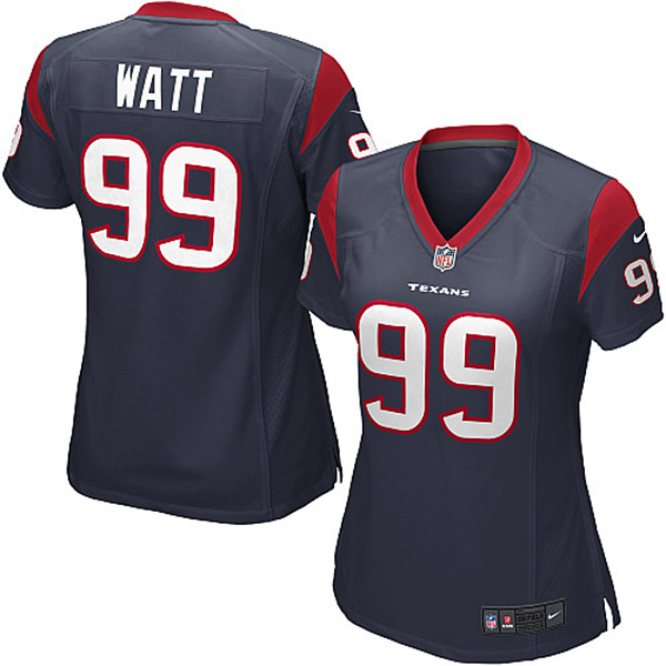 Women Texans J.J. Watt Elite Blue Jersey