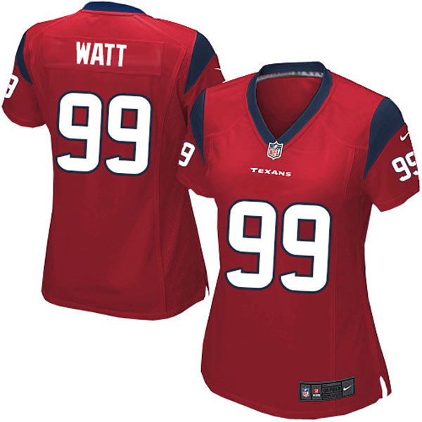 Women Texans J.J. Watt Elite Red Jersey