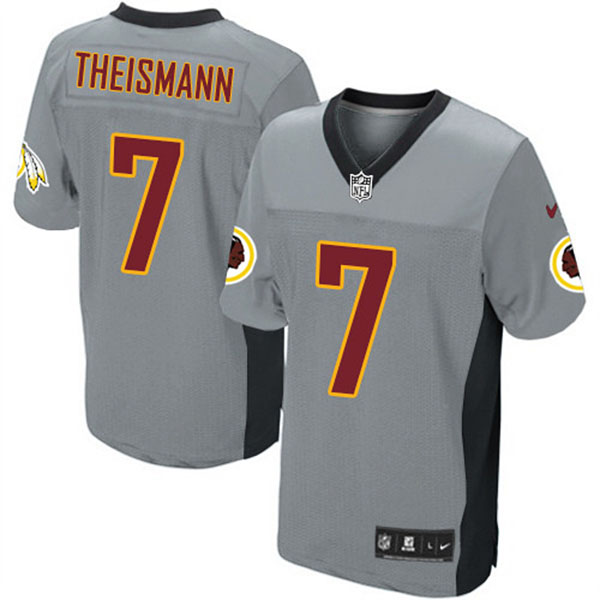 Washington Redskins #7 Joe Theismann Game Grey Shadow Jersey