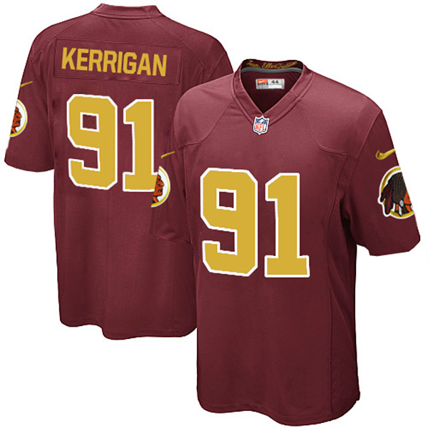 Washington Redskins #91 Ryan Kerrigan Game Red Gold Jersey