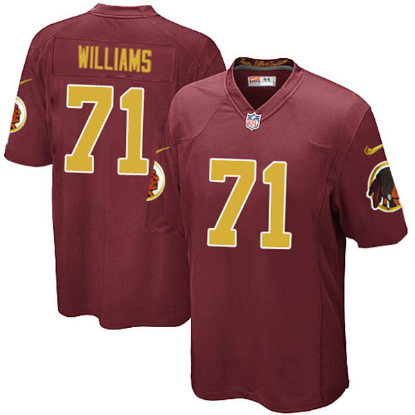 Washington Redskins #71 Trent Williams Game Red Gold Jersey