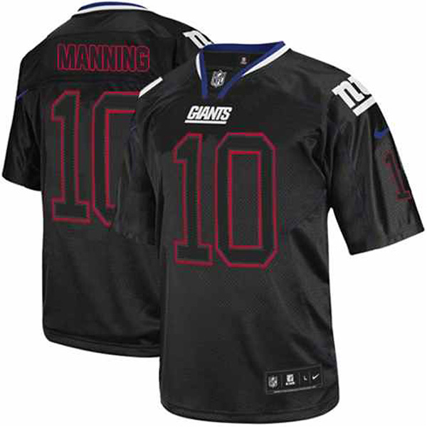 New York Giants NikeEli Manning Game Lights Out Black Jersey