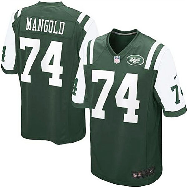 New York Jets #74 Nick Mangold Green Game Jersey New York Jets #74 Nick Mangold Green Game Jersey