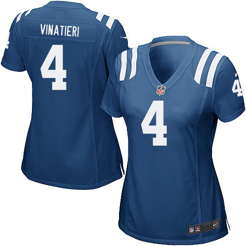 Women Indianapolis Colts Adam Vinatieri Blue Elite Jersey