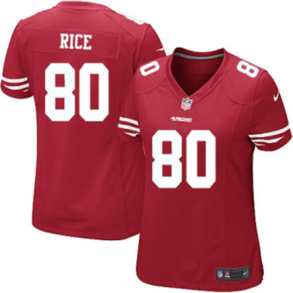 Women 49ers Jerry Rice Red Game Jersey