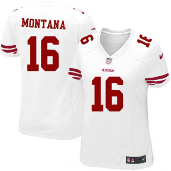 Women 49ers Joe Montana White Game Jersey Women 49ers Joe Montana White Game Jersey