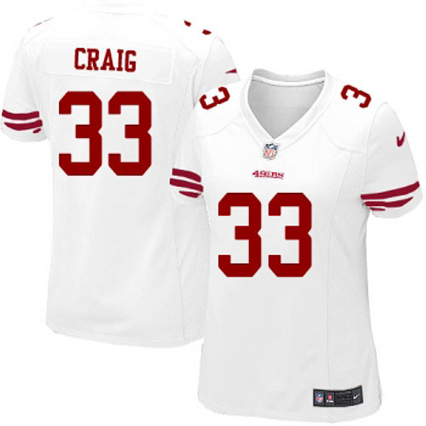 Women 49ers Roger Craig White Game Jersey Women 49ers Roger Craig White Game Jersey
