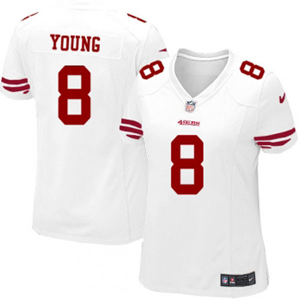 Women 49ers Steve Young White Game Jersey