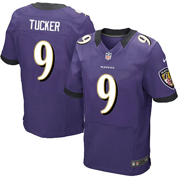 Ravens #9 Justin Tucker Elite Purple Jersey