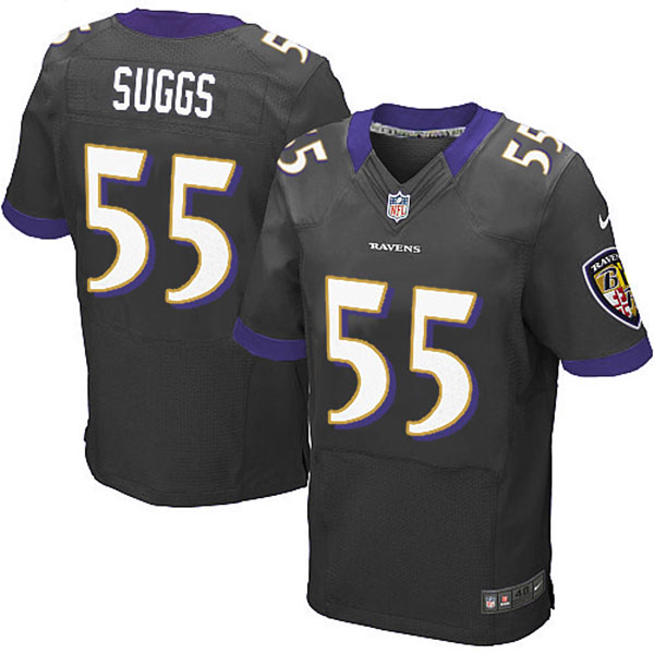 Ravens #9 Terrell Suggs Elite Black Jersey