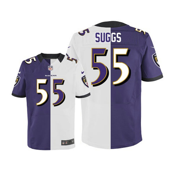Ravens #9 Terrell Suggs Game Team Road Two Tone Jersey