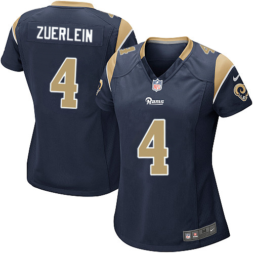 Women St. Louis Rams Greg Zuerlein Navy Blue Elite Jersey