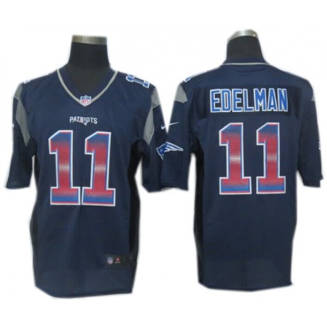 New England Patriots #11 Julian Edelman Navy Blue Fashion Strobe Jersey New England Patriots #11 Julian Edelman Navy Blue Fashion Strobe Jersey