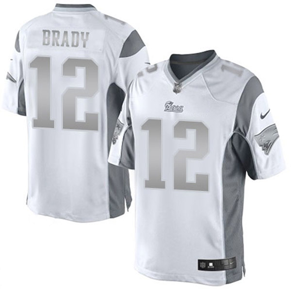 New England Patriots #12 Tom Brady White Platinum Limited Jersey New England Patriots #12 Tom Brady White Platinum Limited Jersey