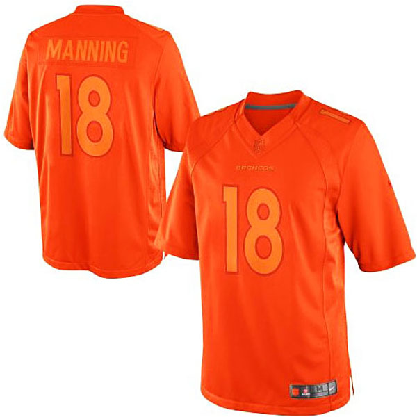 Denver Broncos #18 Peyton Manning Orange Drenched Limited Jersey