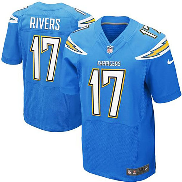San Diego Chargers #17 Philip Rivers Powder Blue Elite Jersey