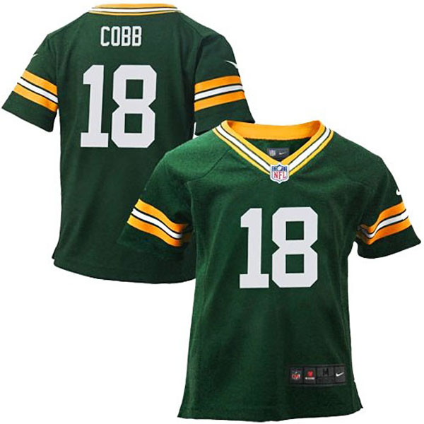 Preschool Green Bay Packers #18 Randall Cobb Green Game Jersey