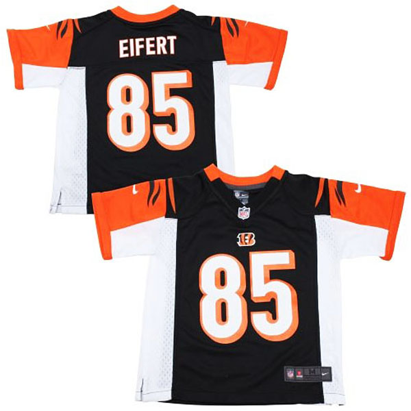 Preschool Cincinnati Bengals #85 Tyler Eifert Black Game Jersey With Super Bowl LVI Patch