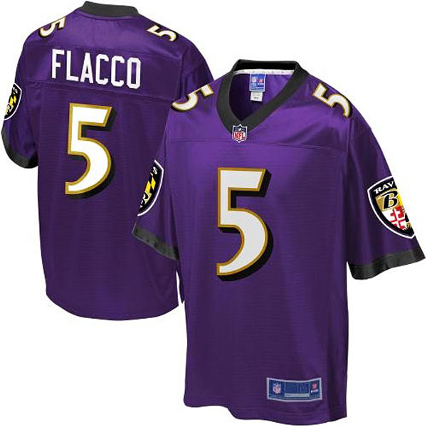 Pro Line Baltimore Ravens #5 Joe Flacco Team Color Jersey