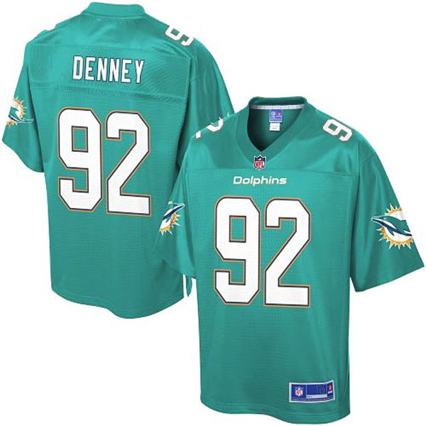 Pro Line Miami Dolphins #92 John Denney Team Color Jersey - Aqua