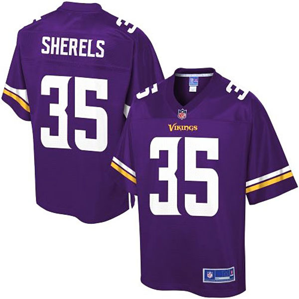 Pro Line Minnesota Vikings #35 Marcus Sherels Team Color Jersey - Purple