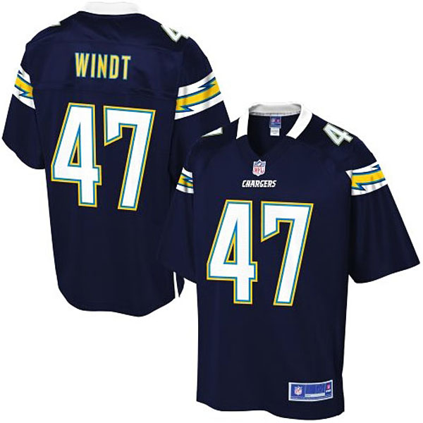 Pro Line San Diego Chargers #47 Mike Windt Team Color Jersey Pro Line San Diego Chargers #47 Mike Windt Team Color Jersey