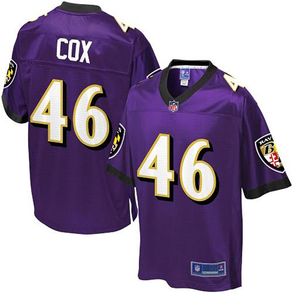 Pro Line Baltimore Ravens #46 Morgan Cox Team Color Jersey