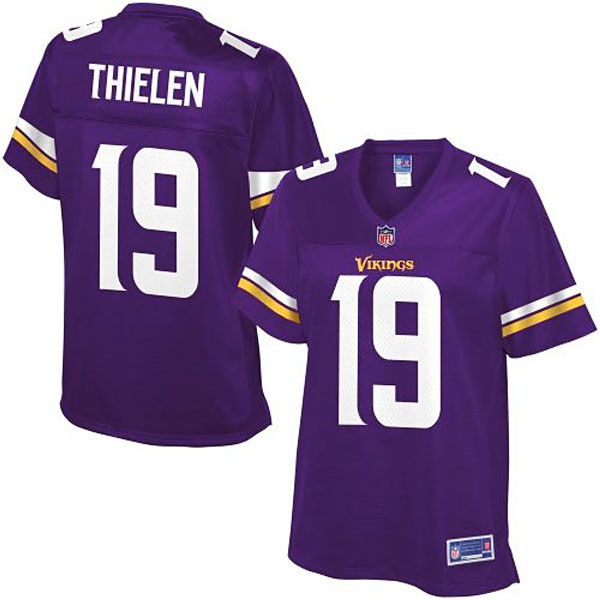 Women Pro Line Minnesota Vikings #19 Adam Thielen Team Color Jersey - Purple