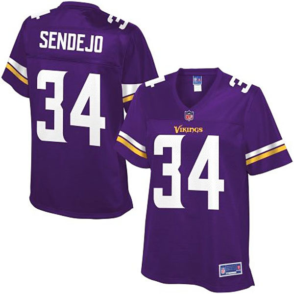Women Pro Line Minnesota Vikings #34 Andrew Sendejo Team Color Jersey - Purple