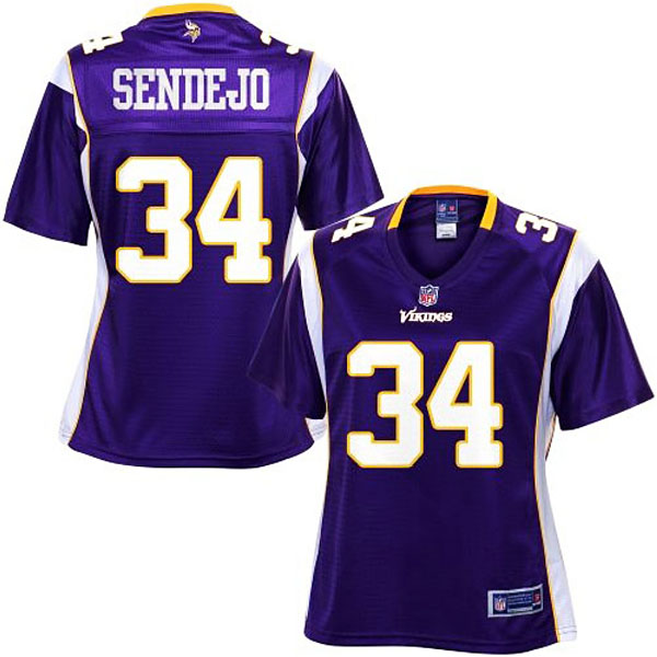 Women Pro Line Minnesota Vikings #34 Andrew Sendejo Team Color Jersey