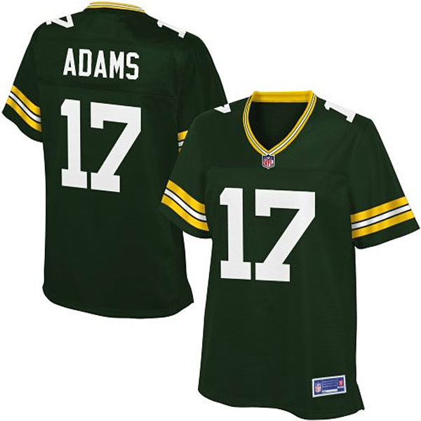 Women Pro Line Green Bay Packers #17 Davante Adams Team Color Jersey