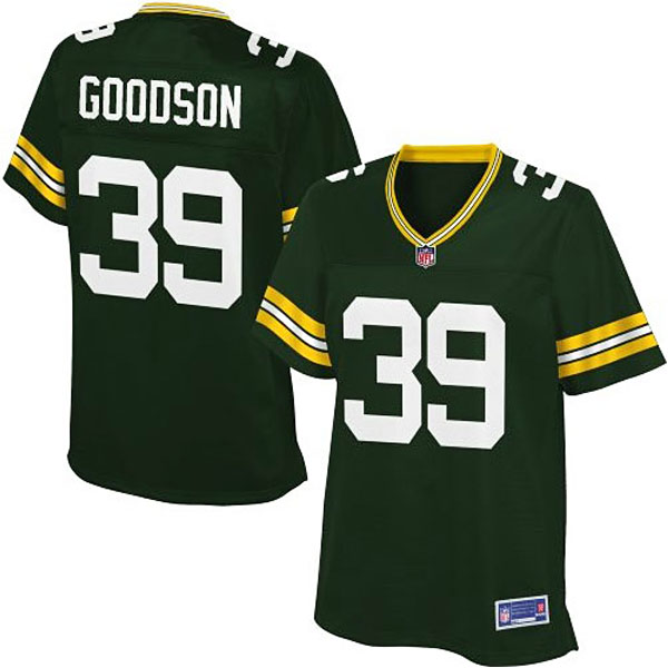 Women Pro Line Green Bay Packers #39 Demetri Goodson Team Color Jersey
