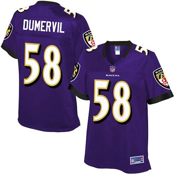 Women Pro Line Baltimore Ravens #58 Elvis Dumervil Team Color Jersey Women Pro Line Baltimore Ravens #58 Elvis Dumervil Team Color Jersey