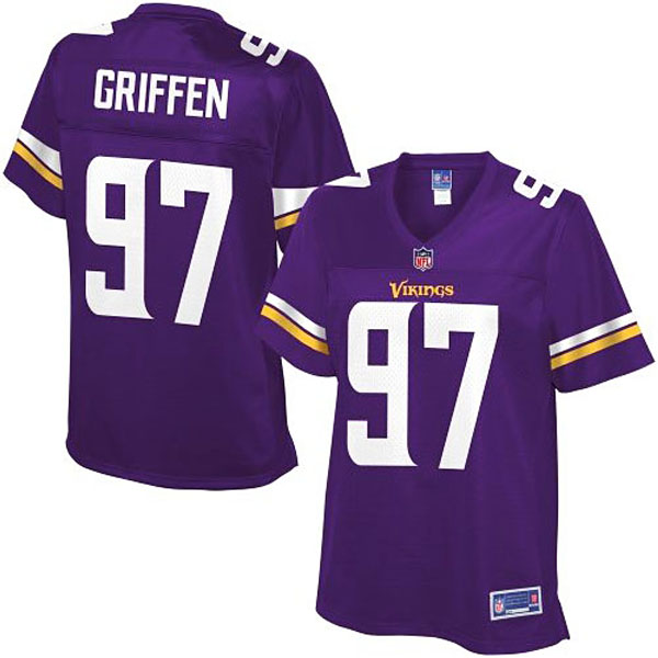 Women Pro Line Minnesota Vikings #97 Everson Griffen Team Color Jersey - Purple