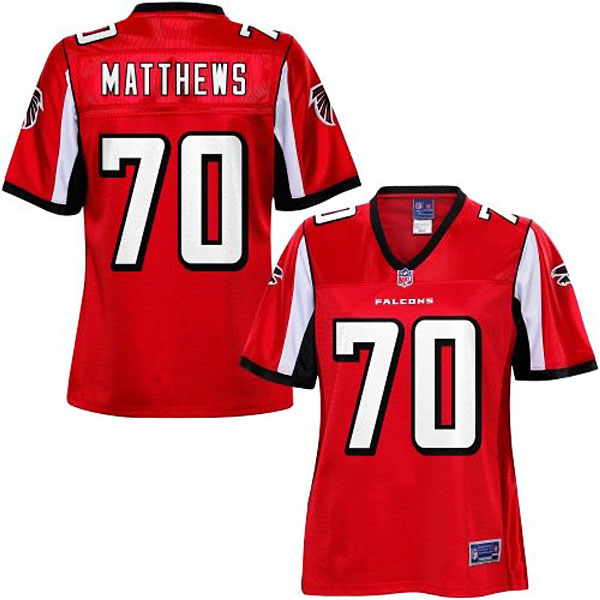 Women Pro Line Atlanta Falcons #70 Jake Matthews Team Color Jersey