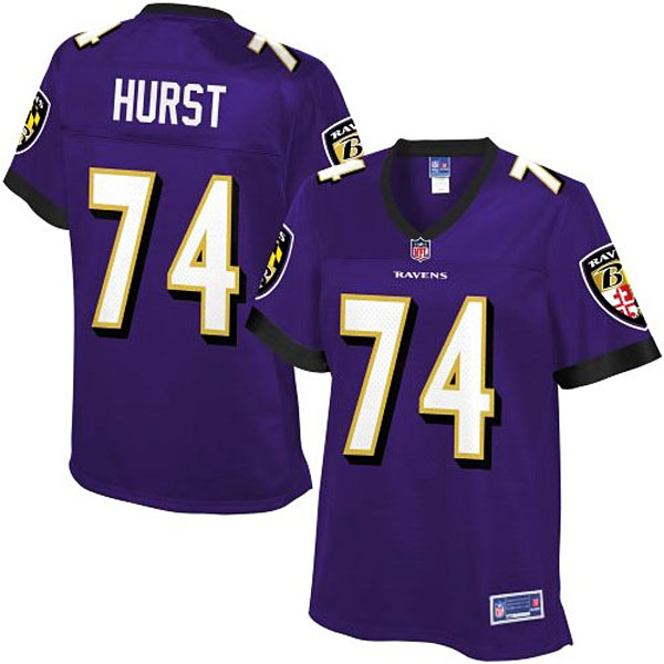 Women Pro Line Baltimore Ravens #74 James Hurst Team Color Jersey