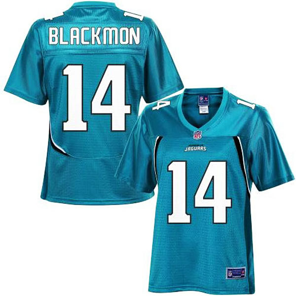 Women Pro Line Jacksonville Jaguars #14 Justin Blackmon Team Color Jersey