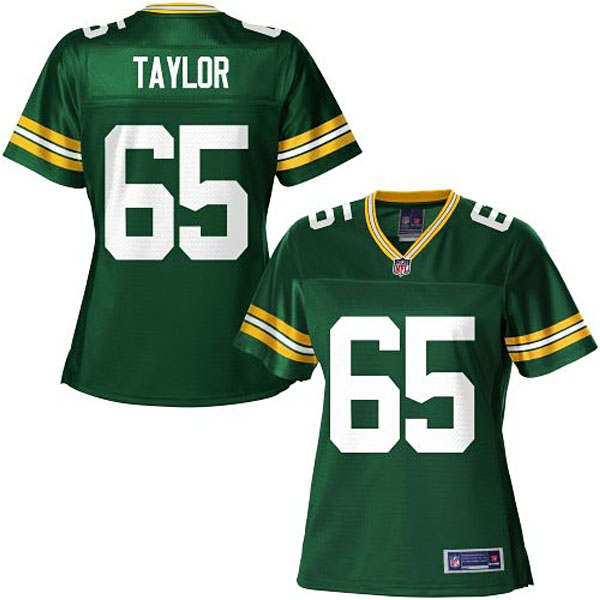 Women Pro Line Green Bay Packers #65 Lane Taylor Team Color Jersey
