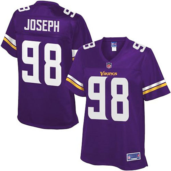 Women Pro Line Minnesota Vikings #98 Linval Joseph Team Color Jersey