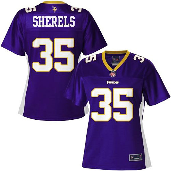 Women Pro Line Minnesota Vikings #35 Marcus Sherels Team Color Jersey